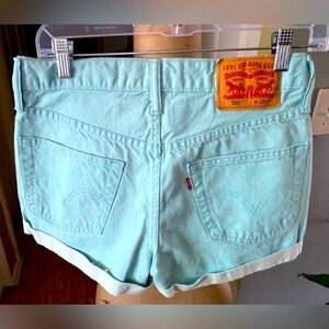 Levi's Women's Mint Green Denim Cutoff Shorts